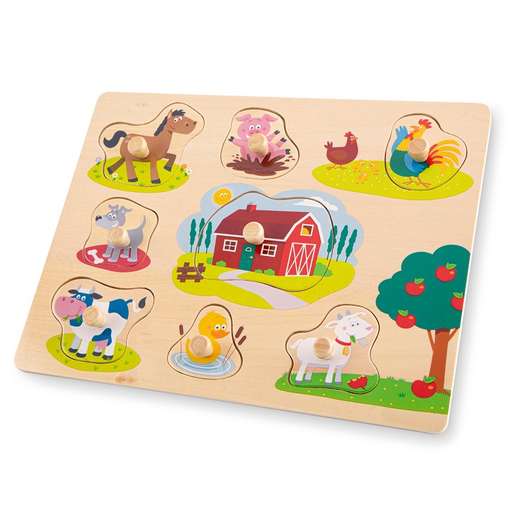 Peg puzzle - 8 pieces - farm